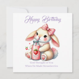 Girl Bunny Christian Greeting Card カード