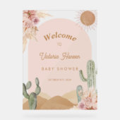 Girl Cactus Desert Baby Shower Southwestern アクリルサイン (正面)