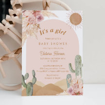 Girl Cactus Desert Baby Shower Southwestern