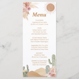 Girl Cactus Desert Baby Shower Southwestern Menu メニュー
