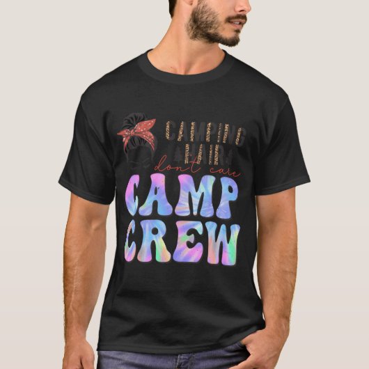 Girl Camping Hair Dont Care Camp Crew boy Tシャツ (正面)