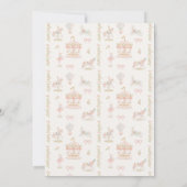 Girl Carousel Fairytale Bows Pink Baby Shower 招待状 (裏面)