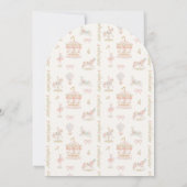 Girl Carousel Fairytale Cream Arch Birthday Party 招待状 (裏面)