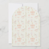 Girl Carousel Fairytale Sage Arch Baby Shower 招待状 (裏面)
