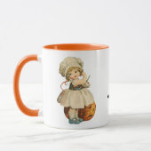 Girl Carving Apple Halloween マグカップ (左)