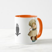 Girl Carving Apple Halloween マグカップ (正面右)