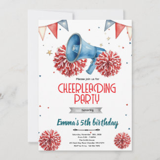 Girl Cheerleader party Invitation  招待状