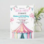 Girl circus party theme invitation 招待状 (スタンド正面)
