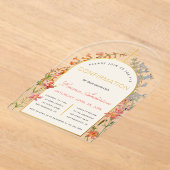  Girl Confirmation Gold Arch Floral Watercolor  アクリル招待状 (レイダウン)