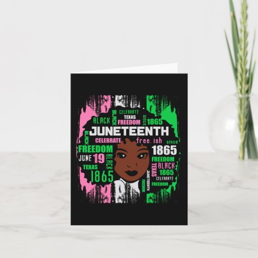 Girl Cute Aka Junefuth Tee Black History America カード (正面)