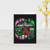 Girl Cute Aka Junefuth Tee Black History America カード (黄色い花)