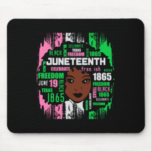 Girl Cute Aka Junefuth Tee Black History America マウスパッド