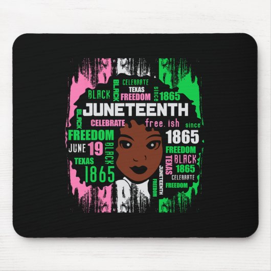 Girl Cute Aka Junefuth Tee Black History America マウスパッド (正面)