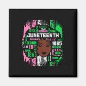 Girl Cute Aka Junefuth Tee Black History America マグネット (正面)