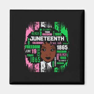Girl Cute Aka Junefuth Tee Black History America マグネット