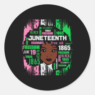 Girl Cute Aka Junefuth Tee Black History America ラウンドシール