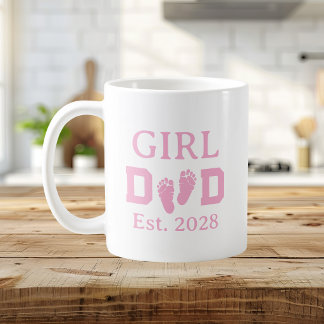 Girl Dad ピンク コーヒーマグカップ