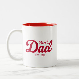 Girl Dad 誕生 XX年 父の日 プレゼント 旦那さんへ ツートーンマグカップ