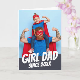 Girl Dad Since 20XX モダン おしゃれ シンプル グリーティング カード
