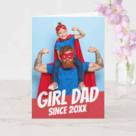 Girl Dad Since 20XX モダン おしゃれ シンプル グリーティング カード