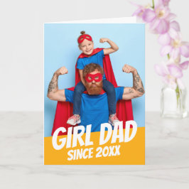 Girl Dad Since 20XX モダン おしゃれ シンプル グリーティング カード