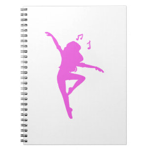 Girl dancer silhouette - Choose background color ノートブック