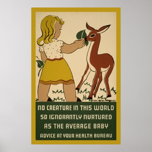 Girl Deer Nutrition 1938 WPAポスター ポスター (正面)