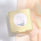 Girl Dinosaur Birthday Party ラウンドシール