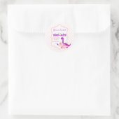 Girl Dinosaur You're Invited to a Birthday Party ラウンドシール (バッグ)