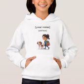 Girl & Dog Hoodie – Custom Name (正面)
