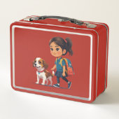 Girl & Dog Lunch Box for Kids メタルランチボックス (裏面)