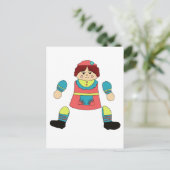 girl doll art articulated paper doll cut out ポストカード (スタンド正面)