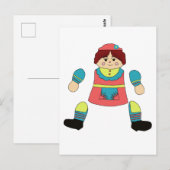 girl doll art articulated paper doll cut out ポストカード (正面/裏面)