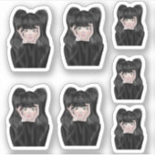 Girl Drawing シール (正面)