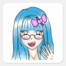 Girl Drawing スクエアシール