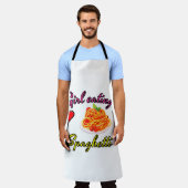 Girl eating spaghetti エプロン (着用した状態)