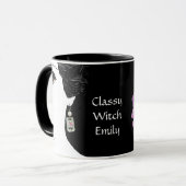 Girl face floral fashion femme customizable name マグカップ (正面左)