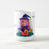 Girl Face Personalized コーヒーマグカップ (中央)