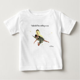 Girl Fairy With Yellow WingsベビーガールTシャツ ベビーTシャツ