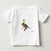 Girl Fairy With Yellow WingsベビーガールTシャツ ベビーTシャツ (裏面)