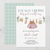  Girl Farmer's Market baby shower  招待状 (正面/裏面)