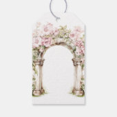 Girl First Communion Pink Florals Arch Cross ギフトタグ (裏面)