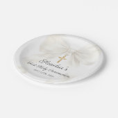 Girl First Holy Communion Bow Paper Plate ペーパープレート (アングル)