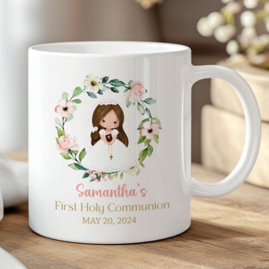 Girl First Holy Communion Favor Keepsake Religious コーヒーマグカップ
