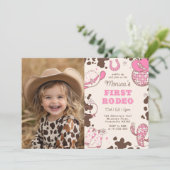 Girl First Rodeo 1st誕生日パーティー写真 招待状 (スタンド正面)