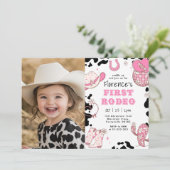 Girl First Rodeo 1st誕生日パーティー写真 招待状 (スタンド正面)