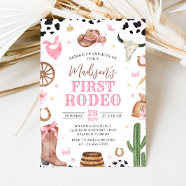 Girl First Rodeo Birthday Invitation 招待状