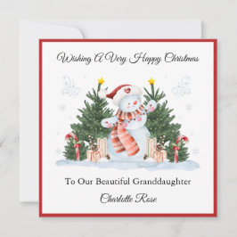 Girl First Second Third Christmas Snowman Card シーズンカード