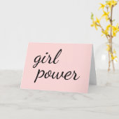 Girl Gang Pink Feminist Empowerment Design カード (黄色い花)