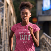 Girl Get Your Faith On QRコード クリスチャンTシャツ